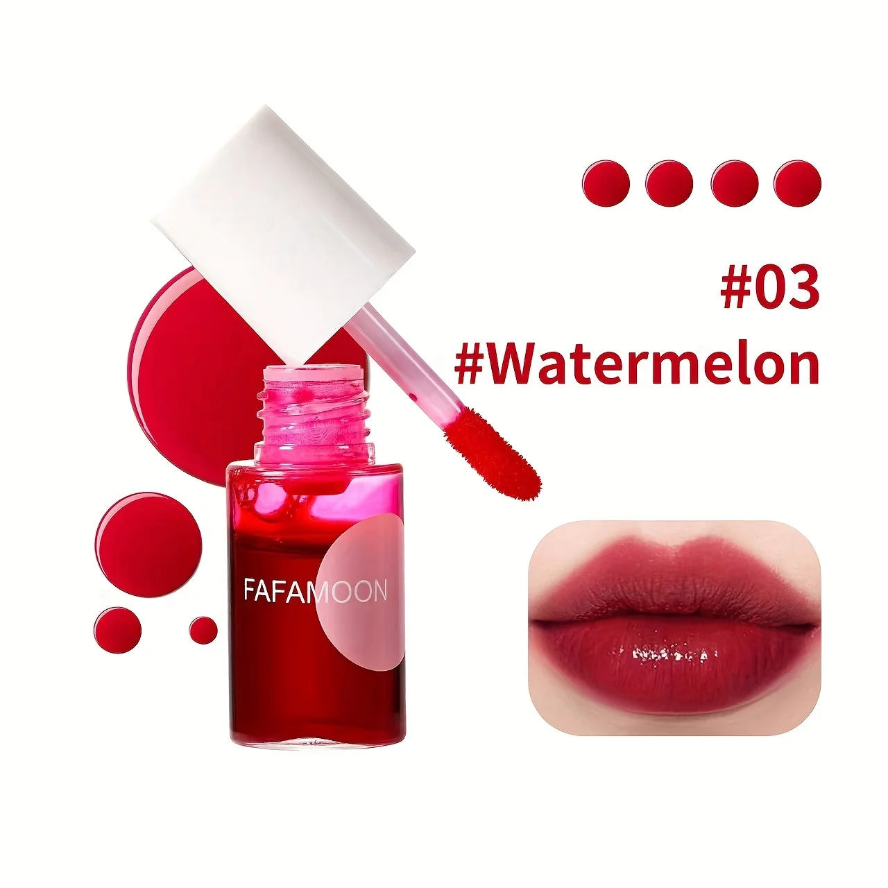 4 colour Fruity Lip Tint Water Gloss Tint, Moisturizing Waterproof Liquid Lipstick, Non-Stick, High Pigment, Long-Lasting Colors