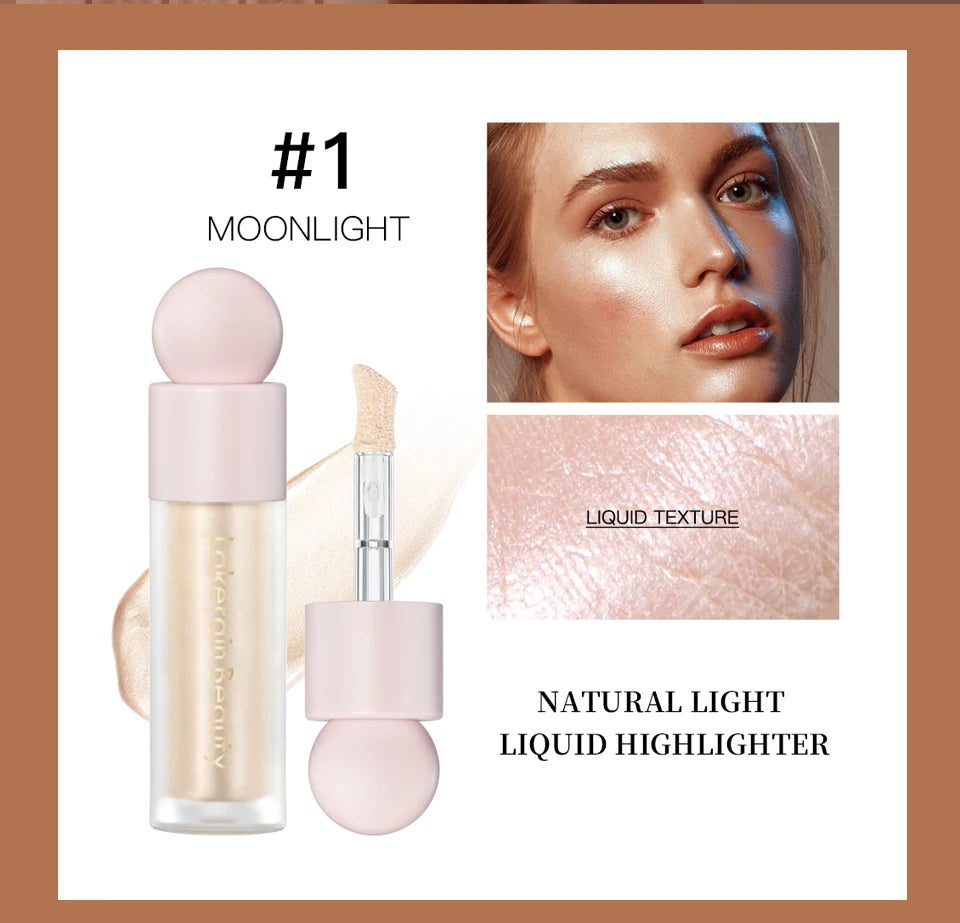 4Color Face Liquid Highlighter Bronzer Contouring Highlight Fluid Makeup Face Shimmer Shine High Lighter Iluminador Maquillaje