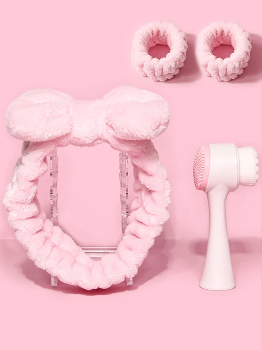 4PCS 3D Sides Silicone Double Sided Facial Cleanser Brush Blackhead Removal Product Pore Cleaner Exfoliator Face Scrub Brush set