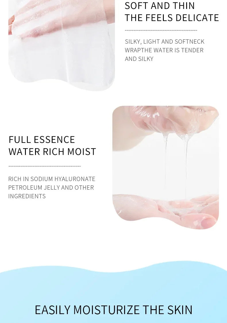 10pcs SADOER Hyaluronic Acid Neck Mask Collagen Firming Neck Masks Nourishing Brightening Beauty Moisturizing Necks Skin Care