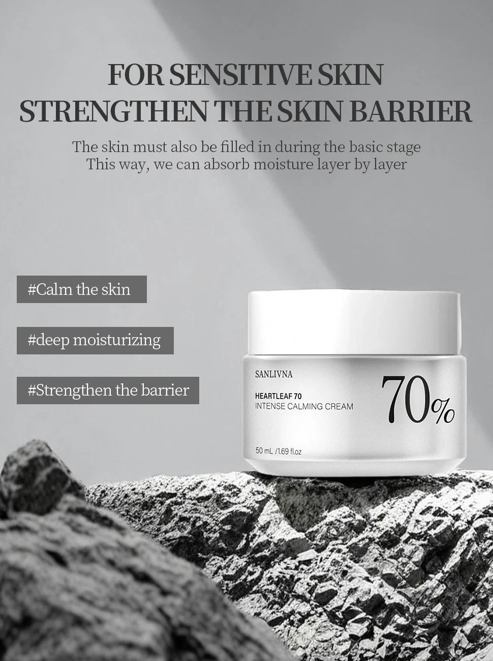 HEARTLEAF 70 Intense Soothing Cream Moisturizing Cream Winter Moisturizing Dry Anti-Peeling Skin Skin Care Cream