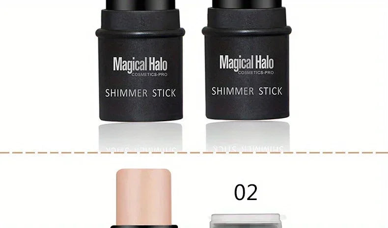 Magical Halo Shimmer Stick - Multi-Use Highlighter & Contour Makeup for Radiant Glow - Daily Wear 01# & 02#