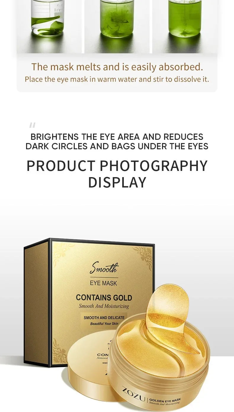 60/120 Pieces Eye Mask Avocado Gold Moisturize Firming Improve Eye Bags Eye Patches Anti Wrinkle Eye Patches for Dark Circles