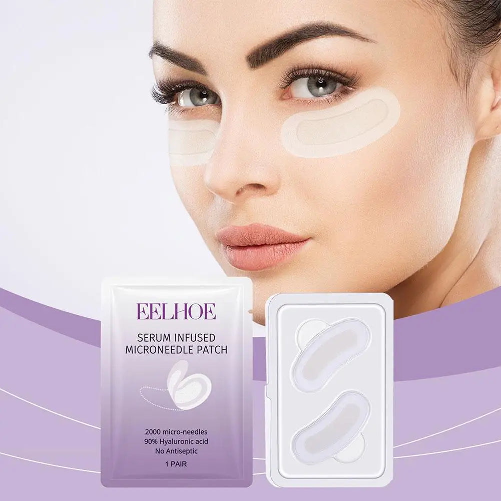 Collagen Microneedle Eye Patch Hyaluronic Acid Soluble Microneedle Eye Mask For Dark Eye Circle Moisturizing Under Eye Skin Care