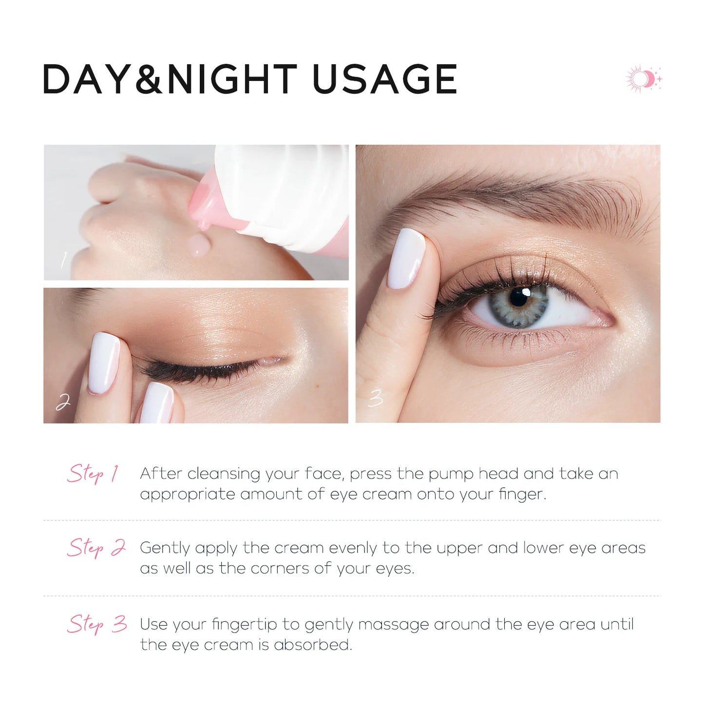 LAIKOU Sakura Eye Cream Dark Circles Anti Eye Bags Day and Night Moisturizing Eye Serum Refreshing Firming Eyes Skin Care 20g