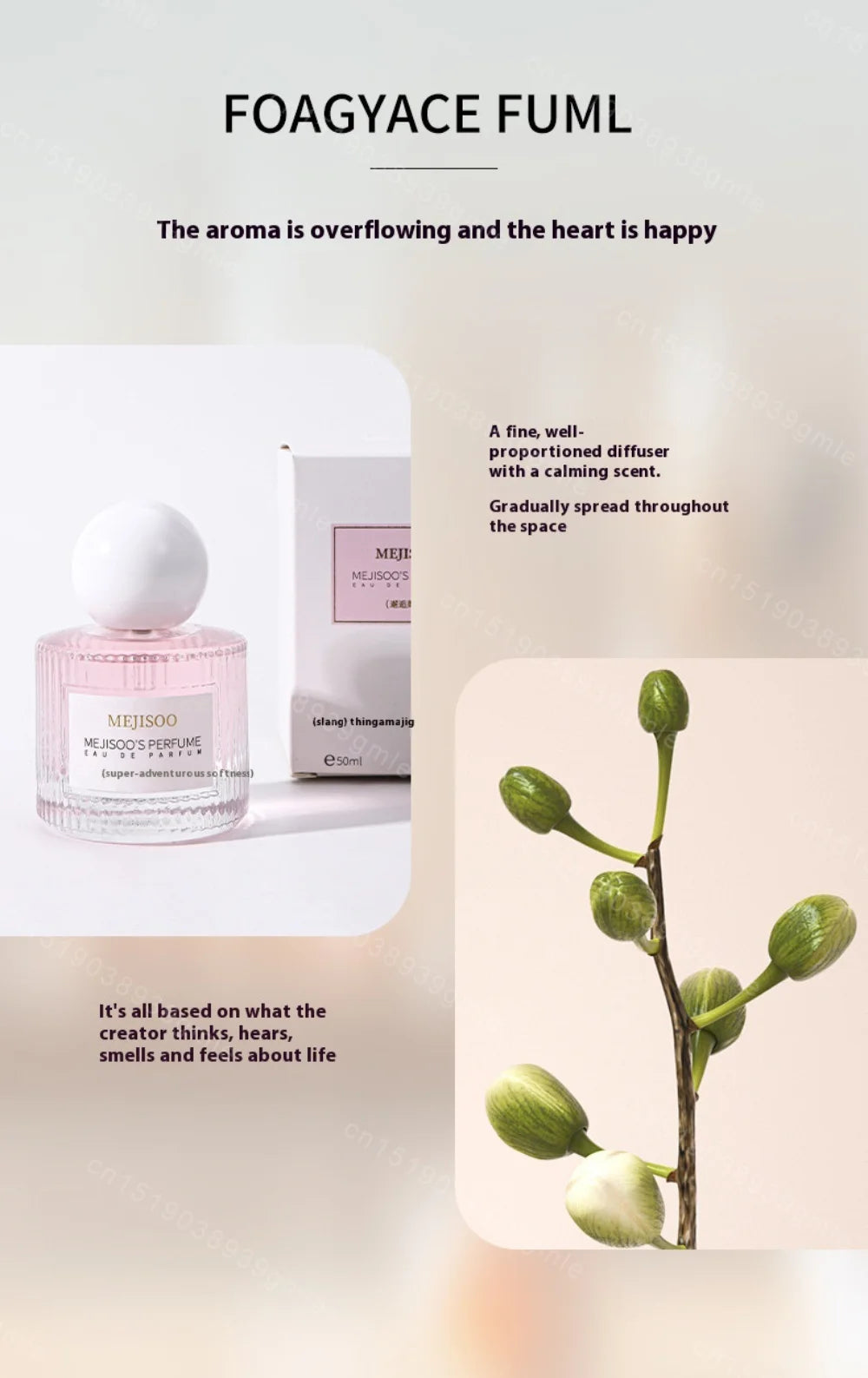 50Ml Women's Charming Night Perfume Fresh Flower and Fruit Fragrance Tender Airy Floral Scent Ladies Long-Lasting Fragrance