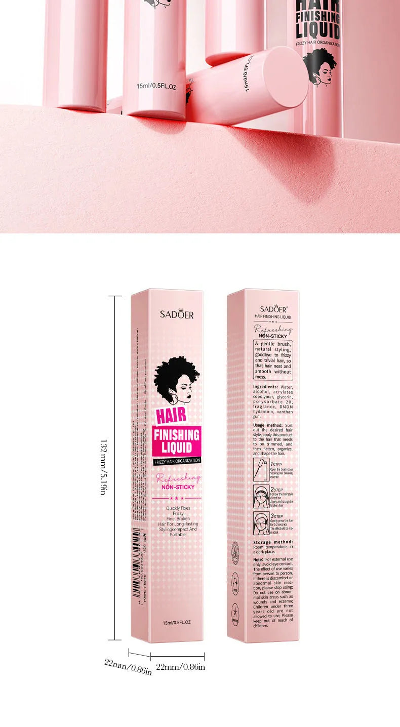 SADOER Hair Styling Wax Stick Edge Control Anti-Frizz Improve Frizzy Curly Troubles Smoothing Broken Solid Hair Gel Cream Liquid