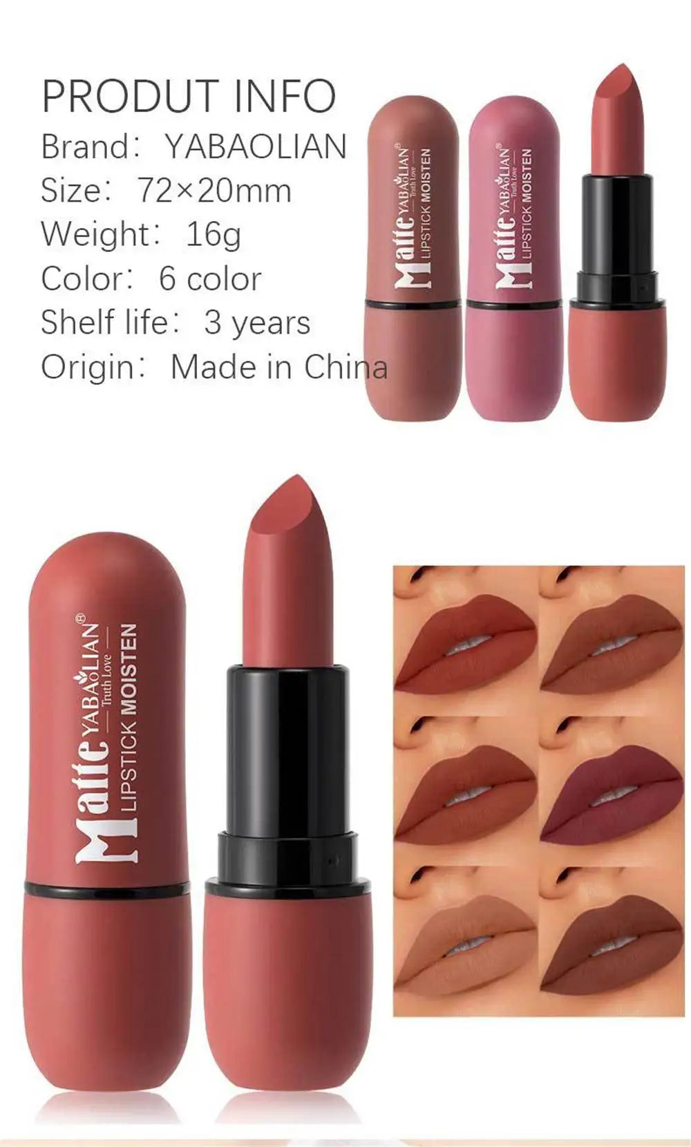 Fog Matte Lipstick Long Lasting Waterproof Lip Stick Smudge-free Classic Highly Pigmented Velvet Finish Lip Tint Makeup Cosmetic
