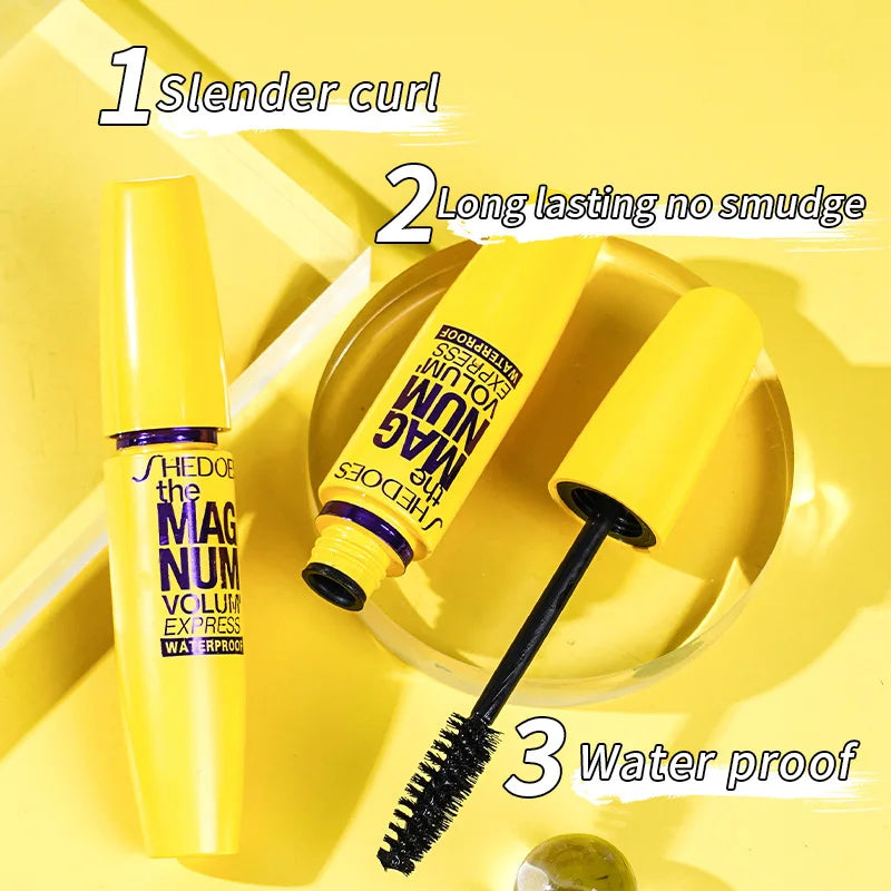 Waterproof and Slender Eye Black, Curly, Thick, Natural, Easy to Apply, Long-Lasting, Yellow and Fat Eye Black