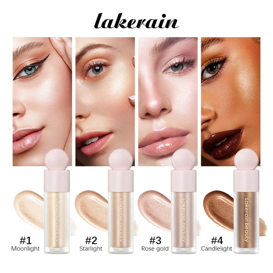 4Color Face Liquid Highlighter Bronzer Contouring Highlight Fluid Makeup Face Shimmer Shine High Lighter Iluminador Maquillaje