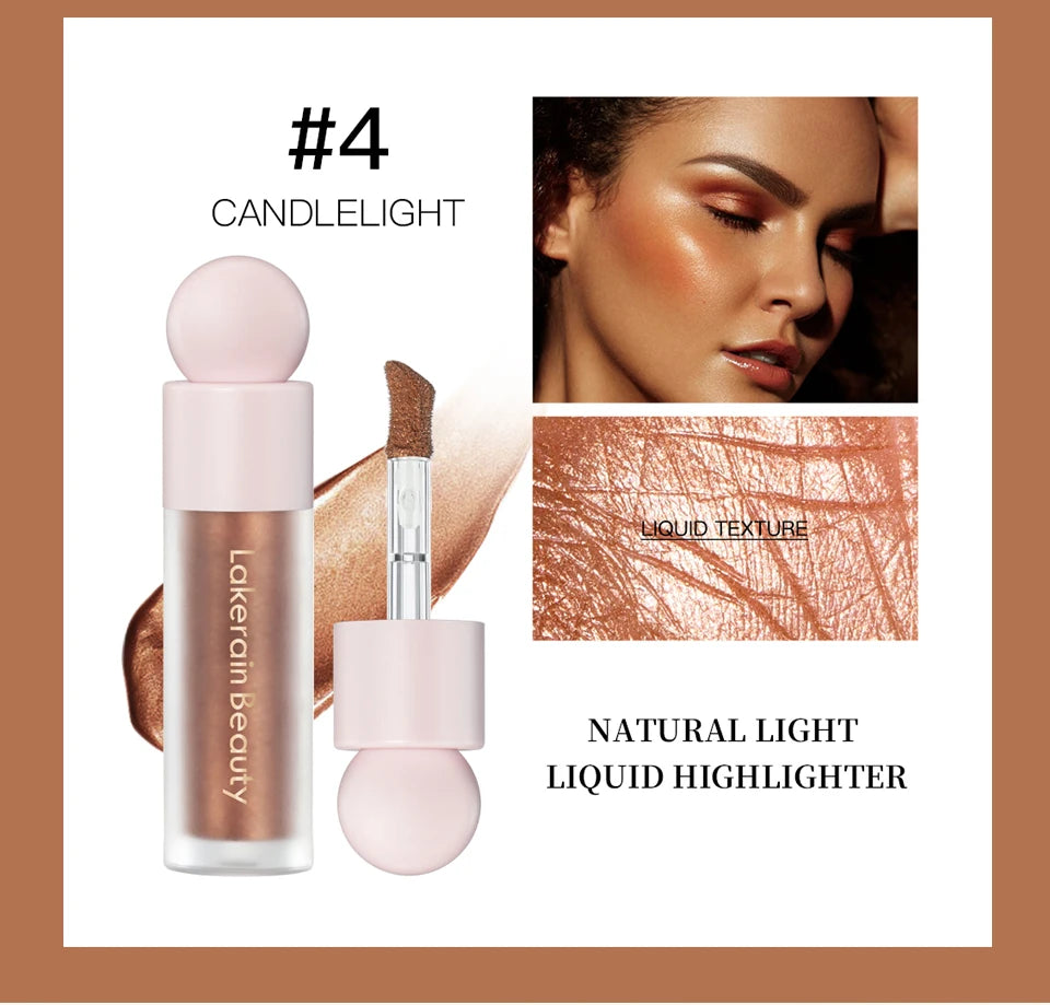 4Color Face Liquid Highlighter Bronzer Contouring Highlight Fluid Makeup Face Shimmer Shine High Lighter Iluminador Maquillaje
