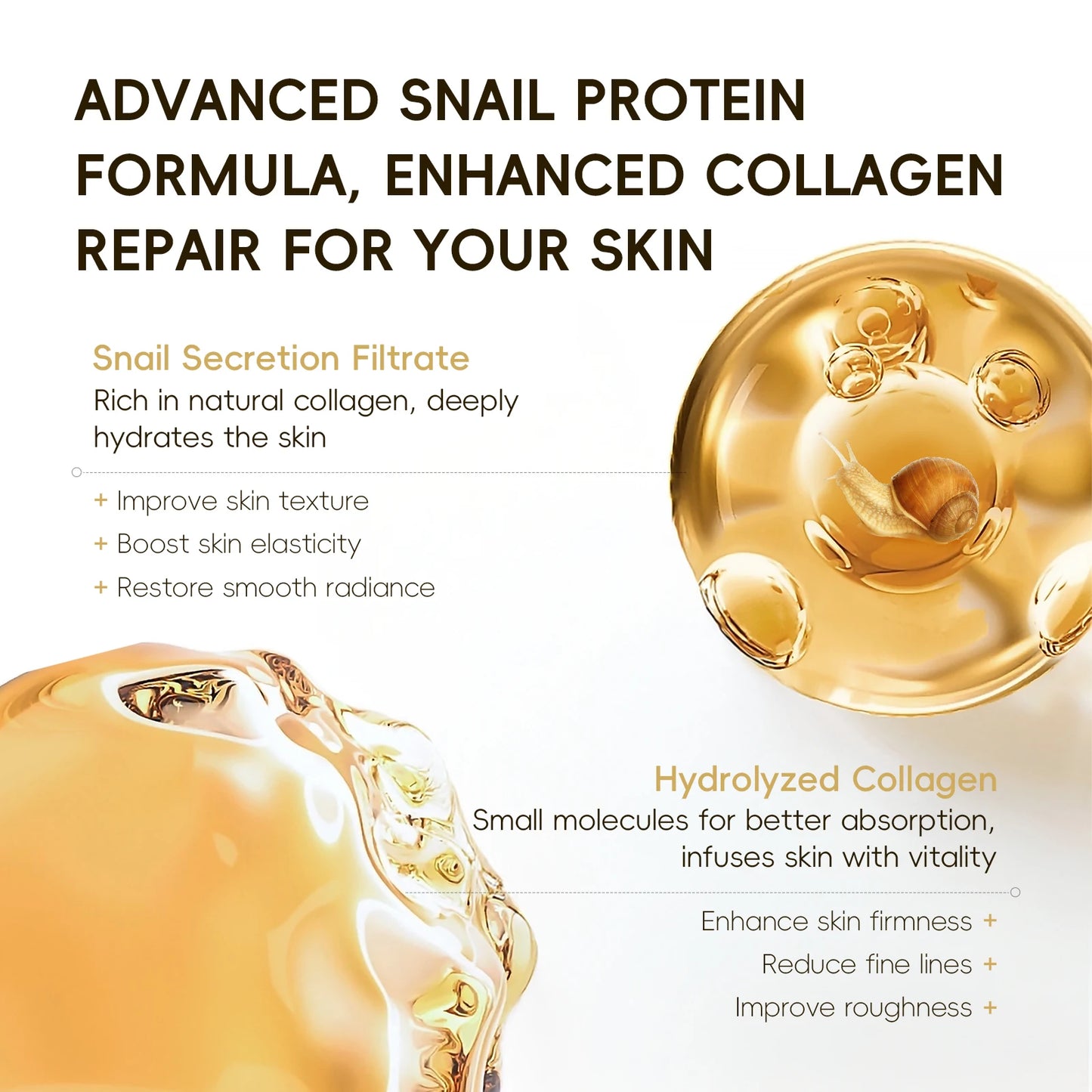 LAIKOU Korea Snail Collagen Essence Mask Hydrating Sheet Mask Anti-Wrinkle Face Mask Firming Skin Care 25g*20pcs