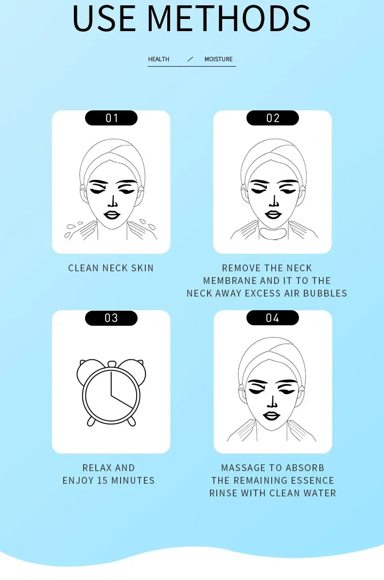 10pcs SADOER Hyaluronic Acid Neck Mask Collagen Firming Neck Masks Nourishing Brightening Beauty Moisturizing Necks Skin Care