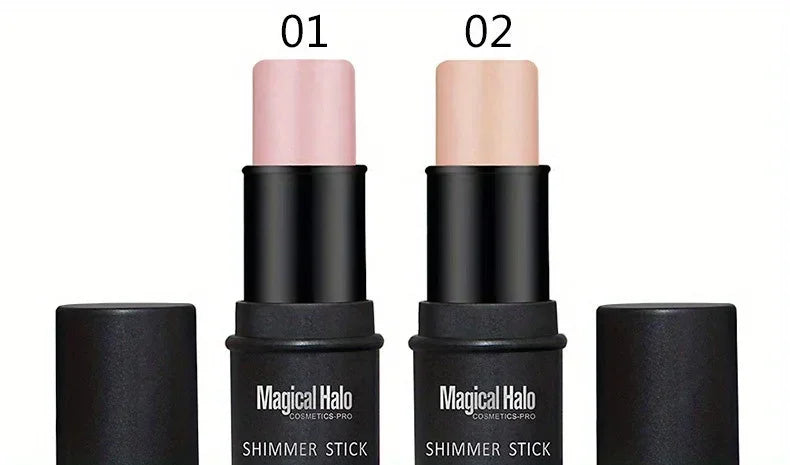 Magical Halo Shimmer Stick - Multi-Use Highlighter & Contour Makeup for Radiant Glow - Daily Wear 01# & 02#