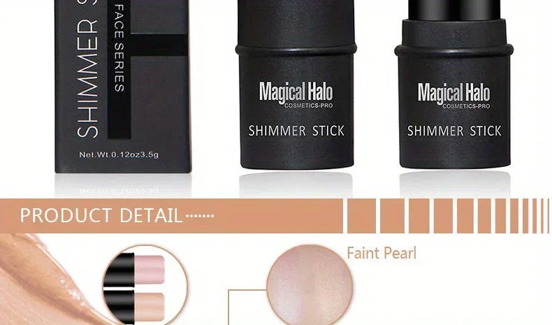 Magical Halo Shimmer Stick - Multi-Use Highlighter & Contour Makeup for Radiant Glow - Daily Wear 01# & 02#