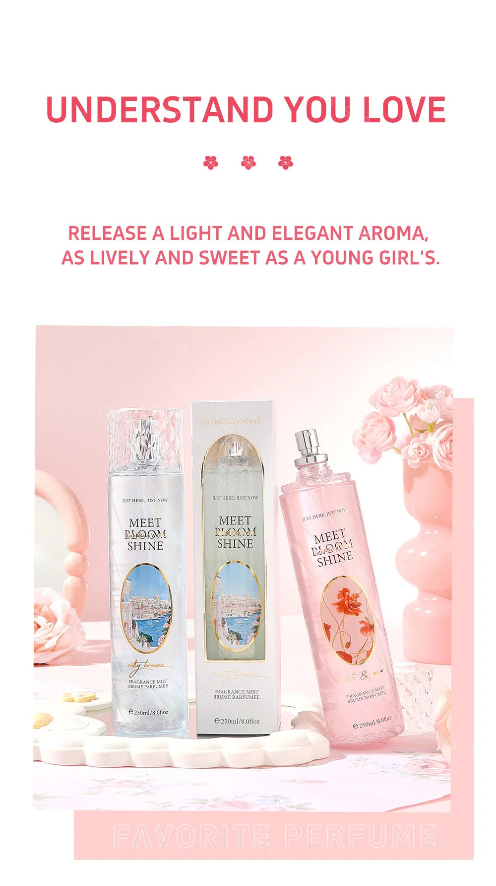 250Ml High-Quality Original Women's Perfume Long-Lasting Body Spray Fragrance Mist Brume Women's Perfume Body Spray Fragrance