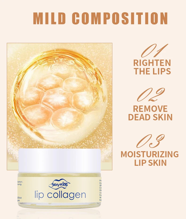 Hyaluronic acid collagen Sleep lip mask 20g deep hydration lasting moisturizing exfoliation day and night can be given as a gift