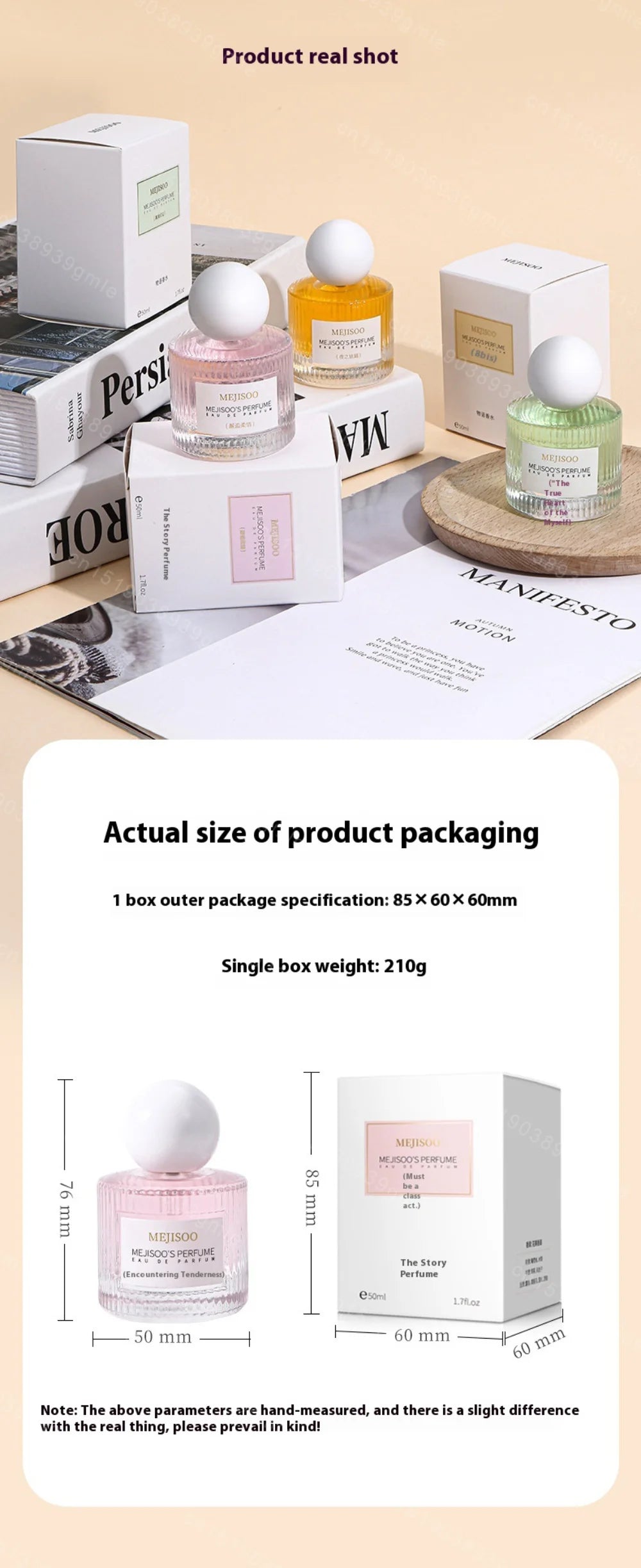 50Ml Women's Charming Night Perfume Fresh Flower and Fruit Fragrance Tender Airy Floral Scent Ladies Long-Lasting Fragrance