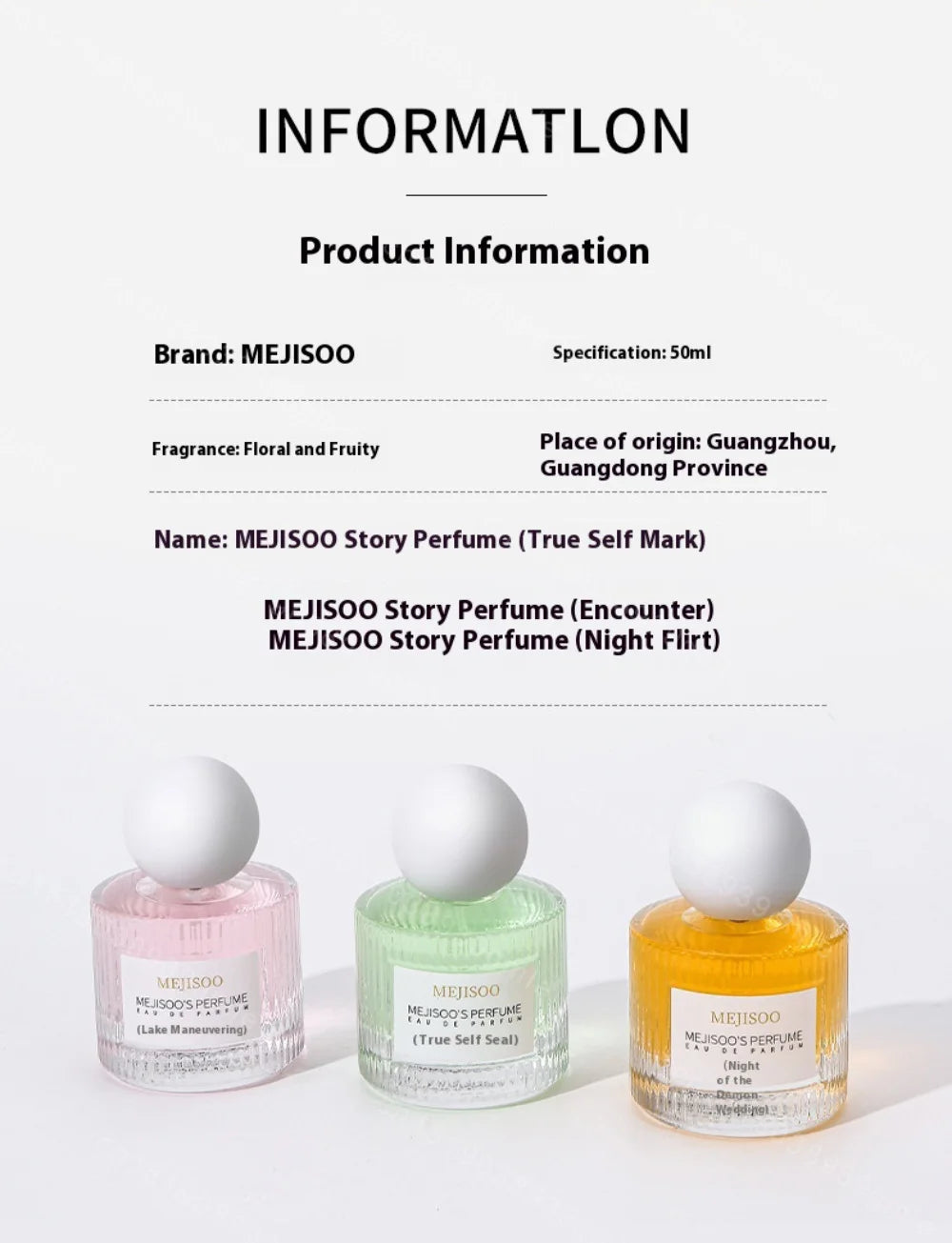 50Ml Women's Charming Night Perfume Fresh Flower and Fruit Fragrance Tender Airy Floral Scent Ladies Long-Lasting Fragrance