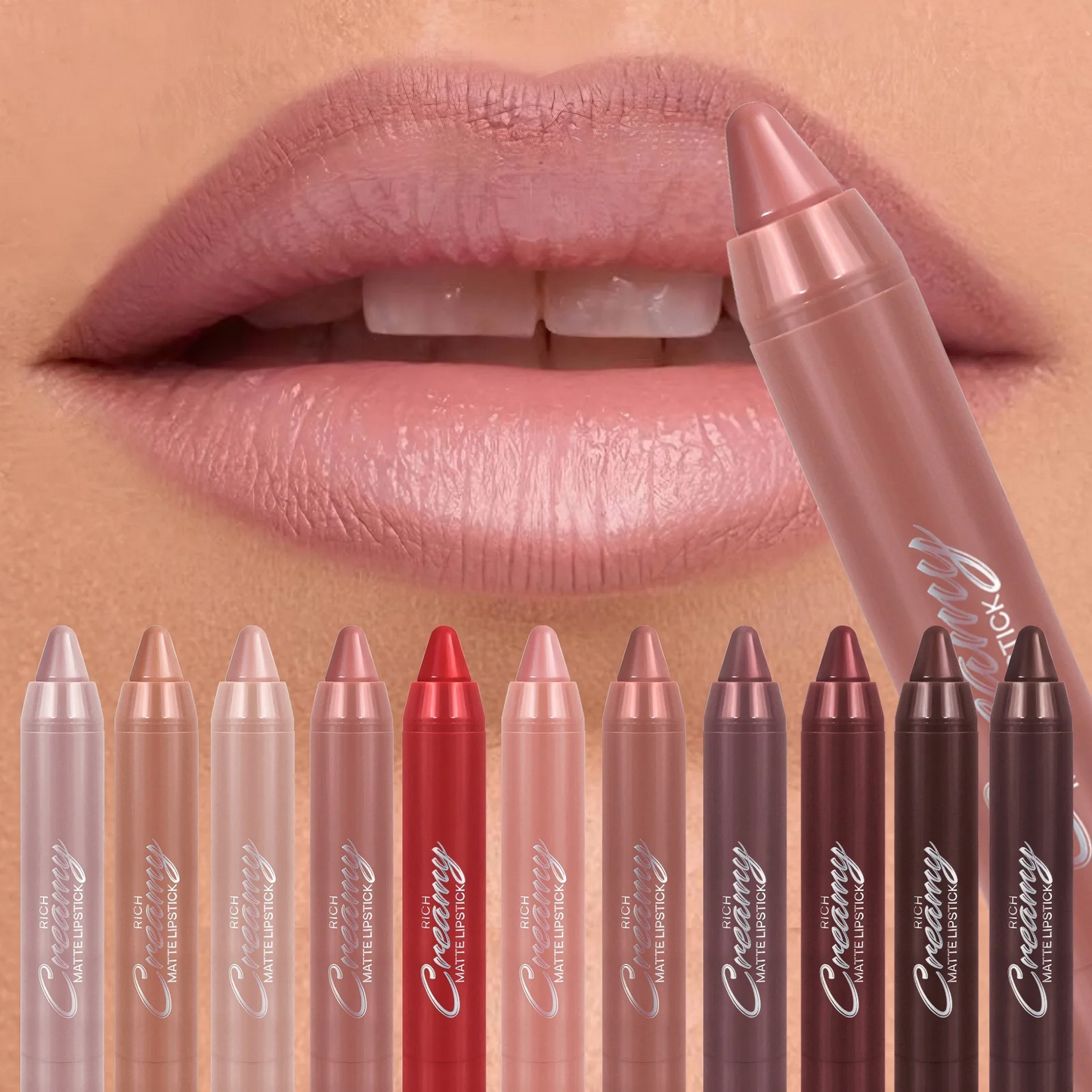 Multiple Colors Matte Lip Liner, Use As Lip Liner and Lipstick, Easy To Accurately Apply, Waterproof Long-lasting Non-stick