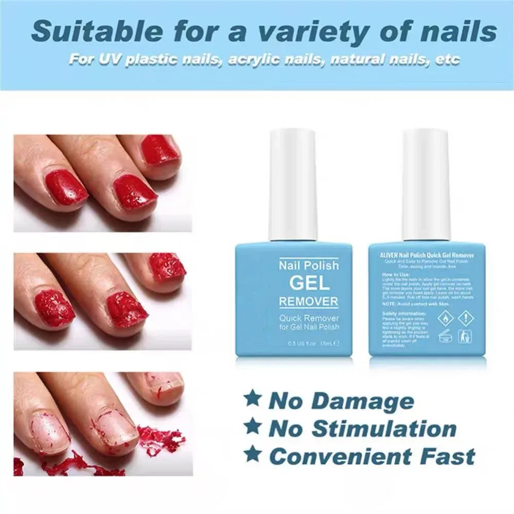 Magic Fast Remover Nail Gel Polish Remover UV Gel Polish Soak Off Degreasar Manicure Layer Nail Art Removal Semi-permanet Varnish