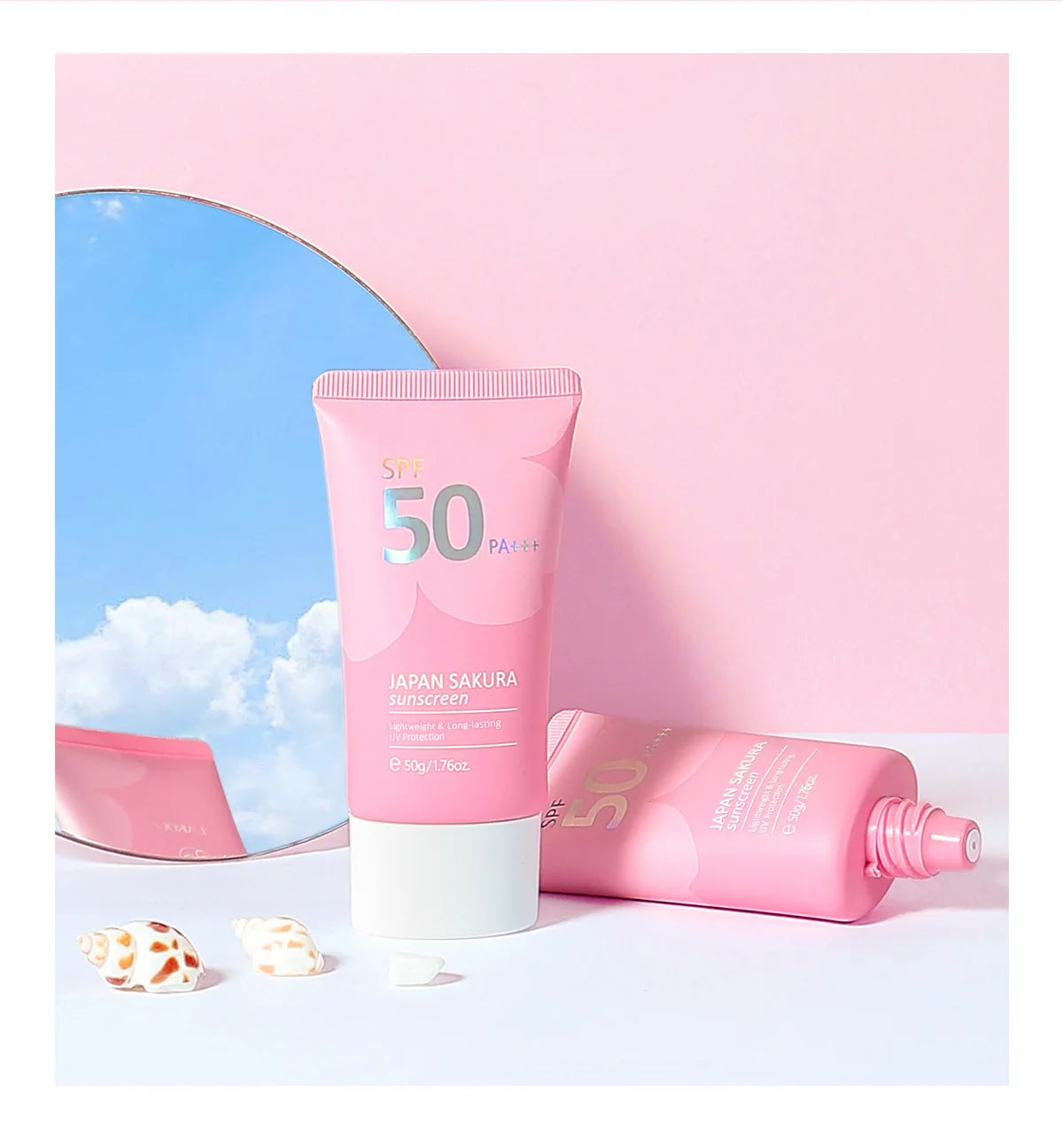 Sakura Facial Cleaner Korean Face Serum Exfoliating Peeling Gel Moisturize Toner Eye Cream Sunscreen Cosmetics Skin Care Set