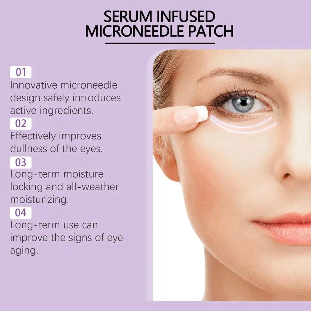 Collagen Microneedle Eye Patch Hyaluronic Acid Soluble Microneedle Eye Mask For Dark Eye Circle Moisturizing Under Eye Skin Care