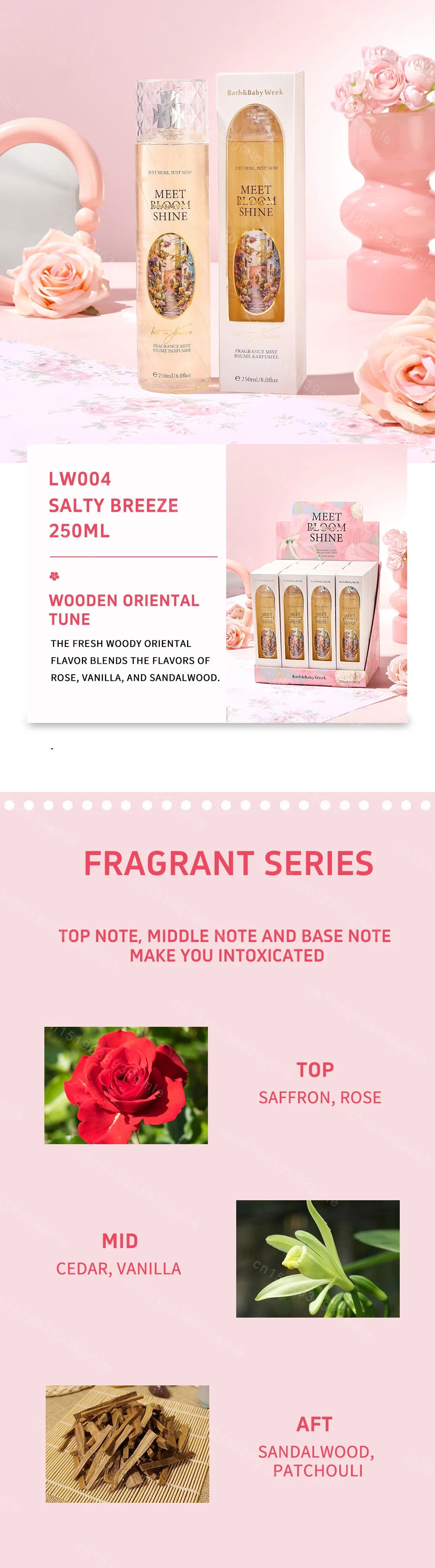 250Ml High-Quality Original Women's Perfume Long-Lasting Body Spray Fragrance Mist Brume Women's Perfume Body Spray Fragrance