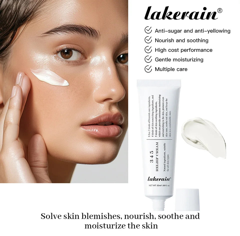 345 Relief Cream Comprehensive solution to skin problems Anti-sugar and antioxidant Brightening skin Improving acne marks Moistu