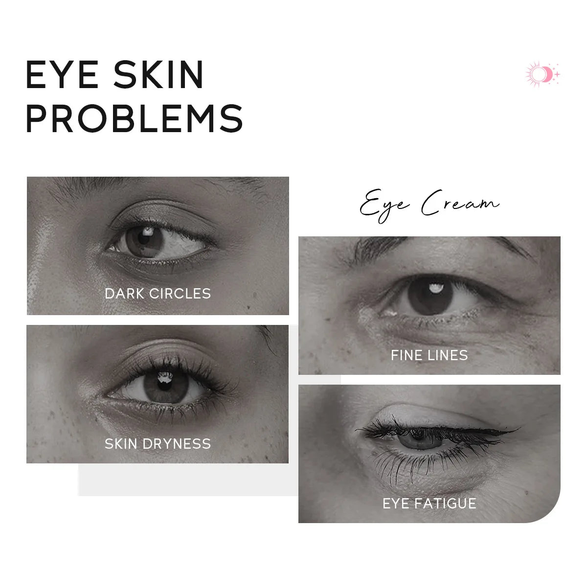 LAIKOU Sakura Eye Cream Dark Circles Anti Eye Bags Day and Night Moisturizing Eye Serum Refreshing Firming Eyes Skin Care 20g