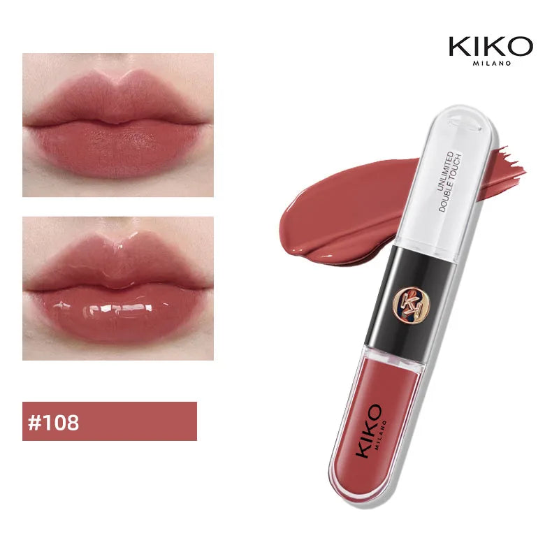 New Double Headed Lipstick Transparent Mirror Lip Gloss Non-Fading Lip sticks Milk Tea Bean Paste Sexy Plump Lip Glaze Makeup