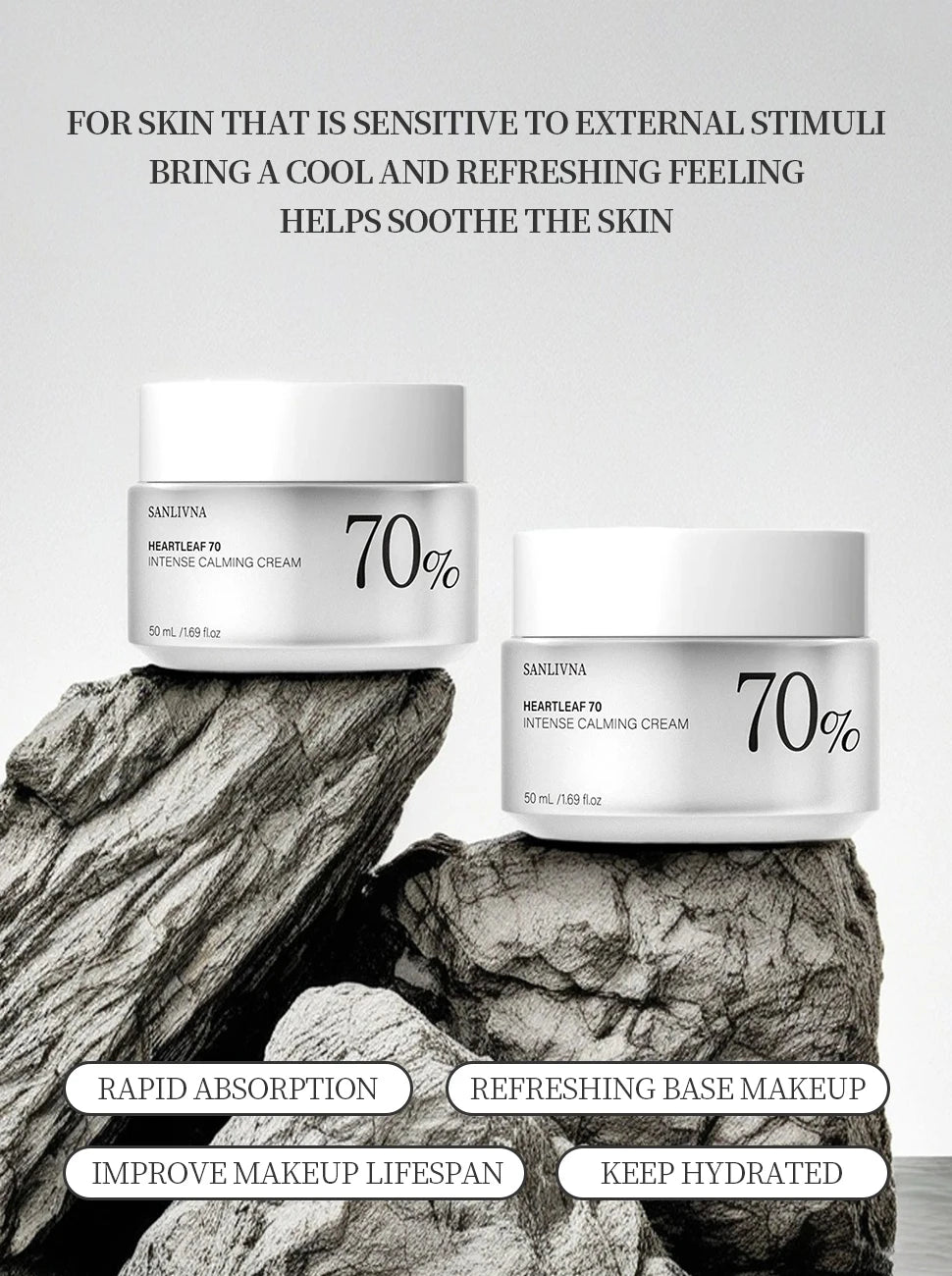 HEARTLEAF 70 Intense Soothing Cream Moisturizing Cream Winter Moisturizing Dry Anti-Peeling Skin Skin Care Cream