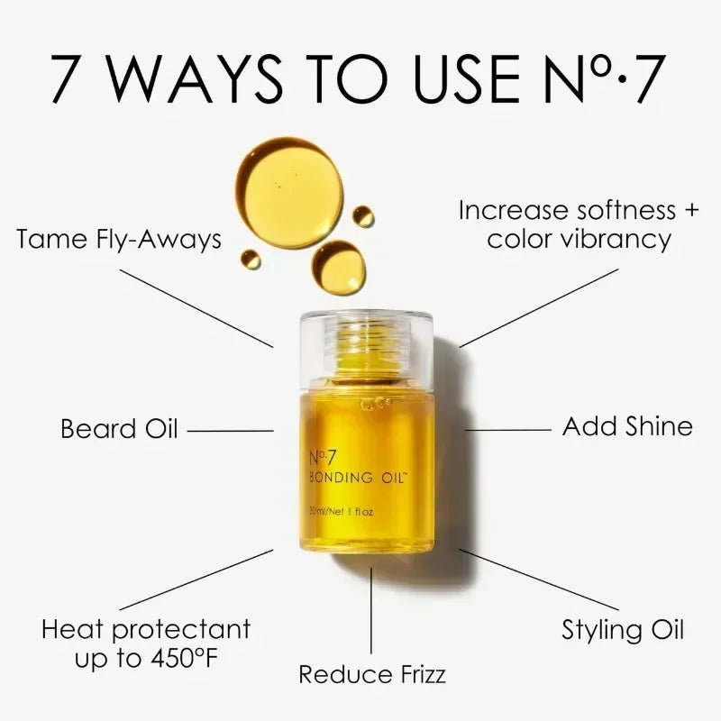 No. 7 Bonding Oil 30ml Original Hair Care Repair Damaged Essential Oil Conditioners Increase Shine Softness Color Vibrancy Frizz