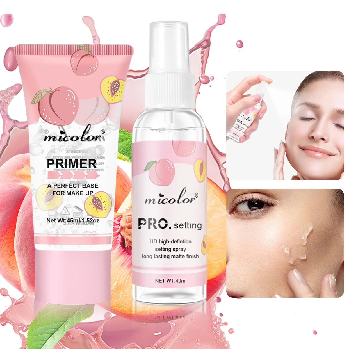 Makeup Set Of Makeup Primer + Setting Spray, Invisible Pore Colour Rendering Hold Makeup, For Base Makeup And Makeup Finishing