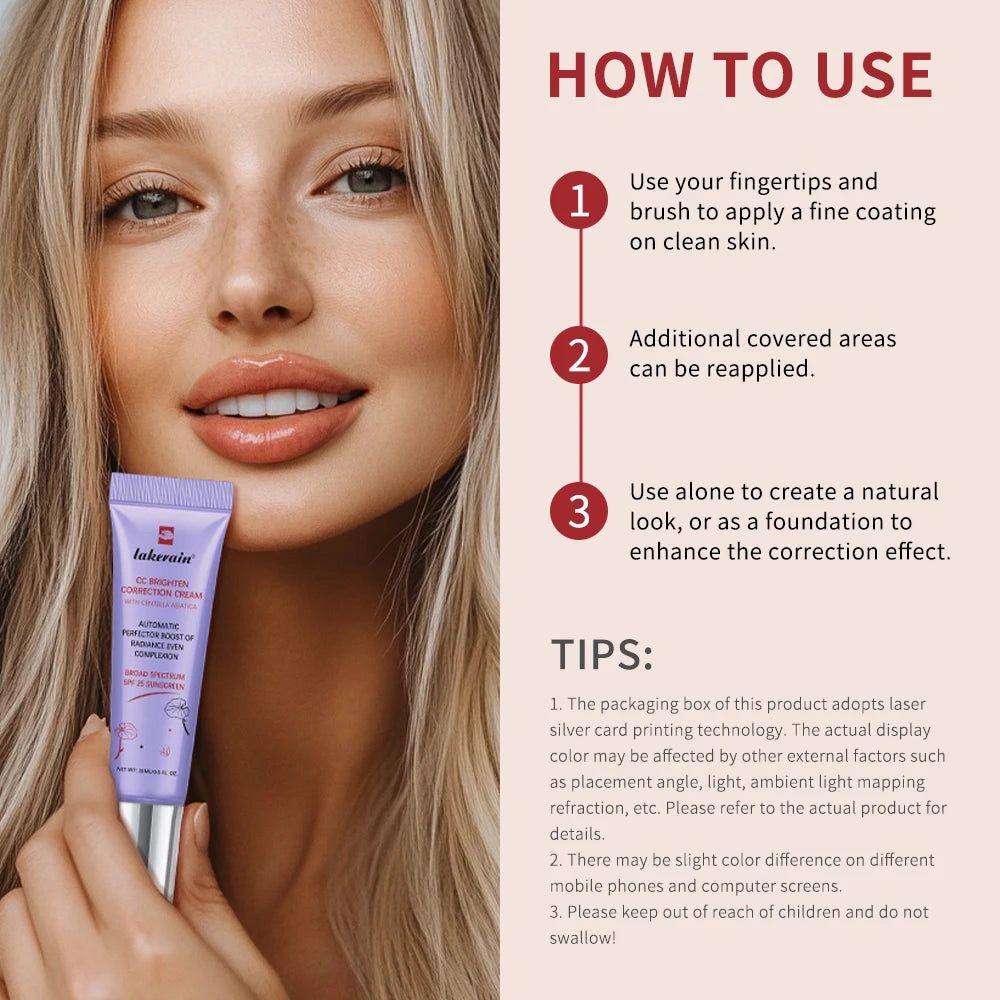 3pcs Korean CC Cream – Color Correcting, Moisturizing & High Coverage