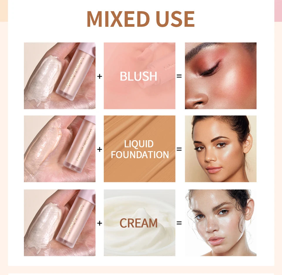 4Color Face Liquid Highlighter Bronzer Contouring Highlight Fluid Makeup Face Shimmer Shine High Lighter Iluminador Maquillaje