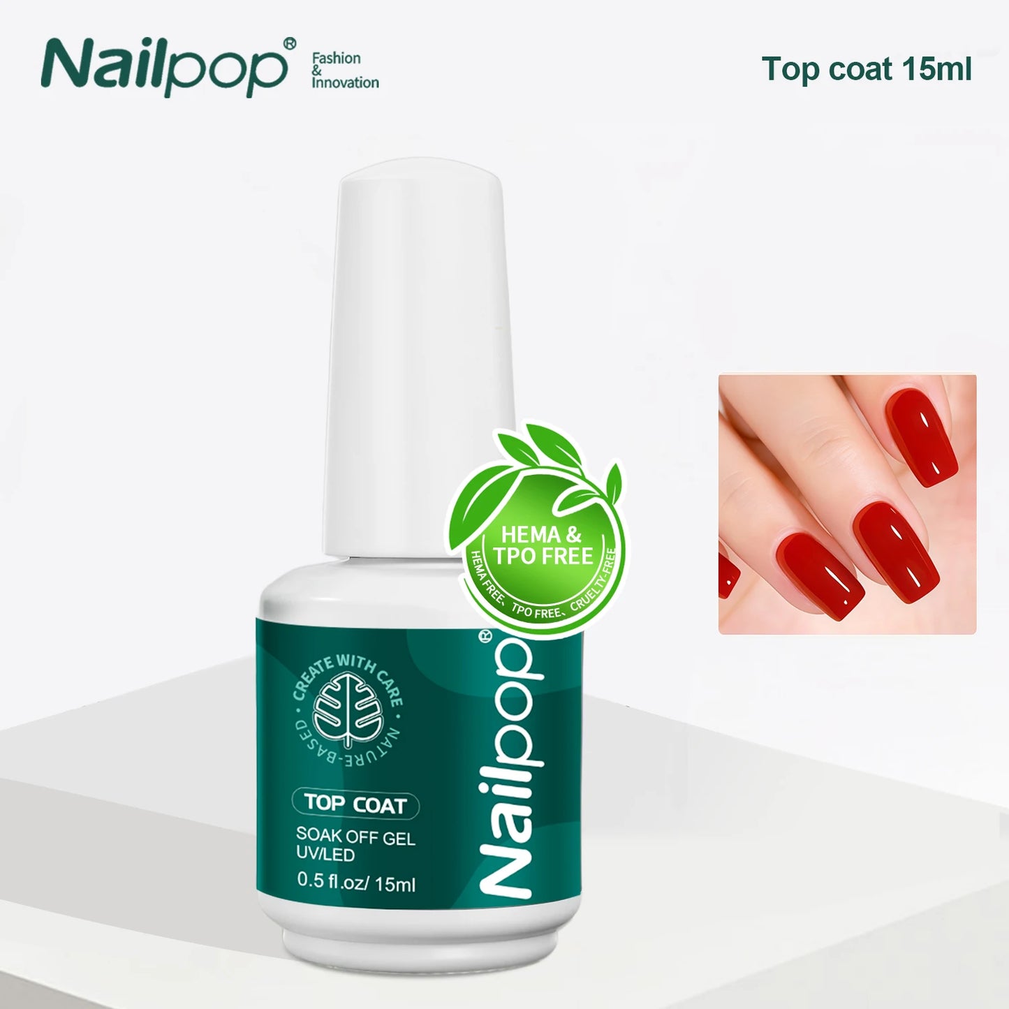 Nailpop Chrome Powder Top Coat High Gloss Top Coat Gel Nail Sealer Long Lasting Easy to Use UV Lamp Dip DIY Salon Art Designs