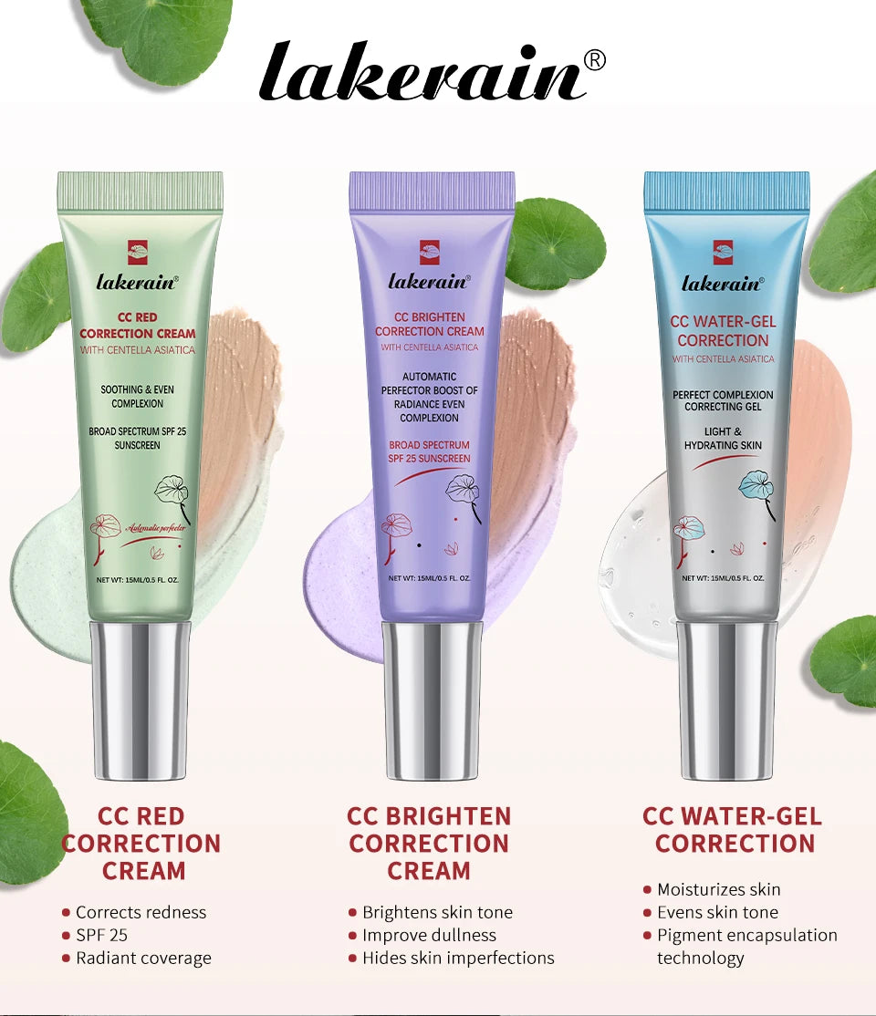 3pcs Korean CC Cream – Color Correcting, Moisturizing & High Coverage
