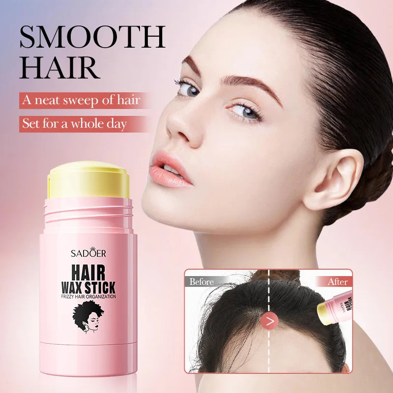 SADOER Hair Styling Wax Stick Edge Control Anti-Frizz Improve Frizzy Curly Troubles Smoothing Broken Solid Hair Gel Cream Liquid