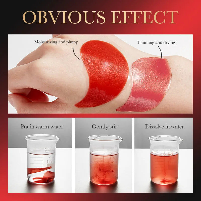 60pcs SADOER Red Pomegranate Collagen Eye Mask Firming Anti Dark Circles Remove Eyes Bag Moisturizing Eye Patches Eyes Skin Care