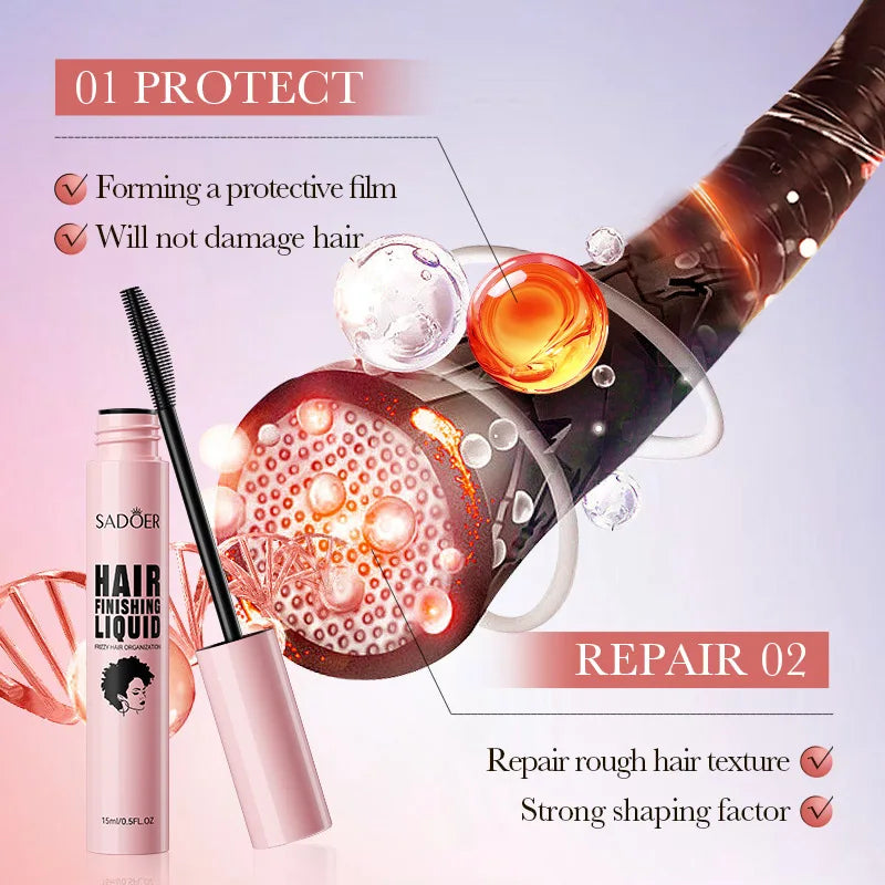 SADOER Hair Styling Wax Stick Edge Control Anti-Frizz Improve Frizzy Curly Troubles Smoothing Broken Solid Hair Gel Cream Liquid