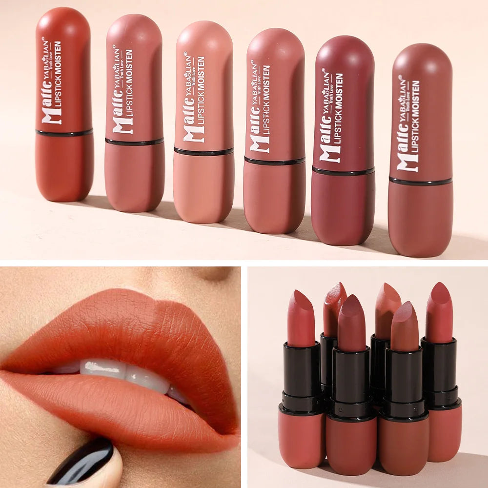 Fog Matte Lipstick Long Lasting Waterproof Lip Stick Smudge-free Classic Highly Pigmented Velvet Finish Lip Tint Makeup Cosmetic
