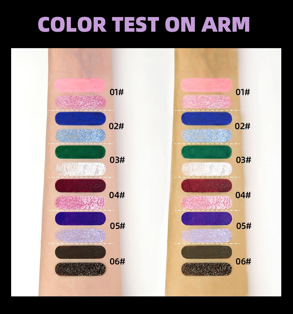 QIBEST 2 In 1 Diamond Glitter Mascara Lasting Colored Mascara Eyelashes Thickening Voluminous Double Ended Waterproof  Mascara