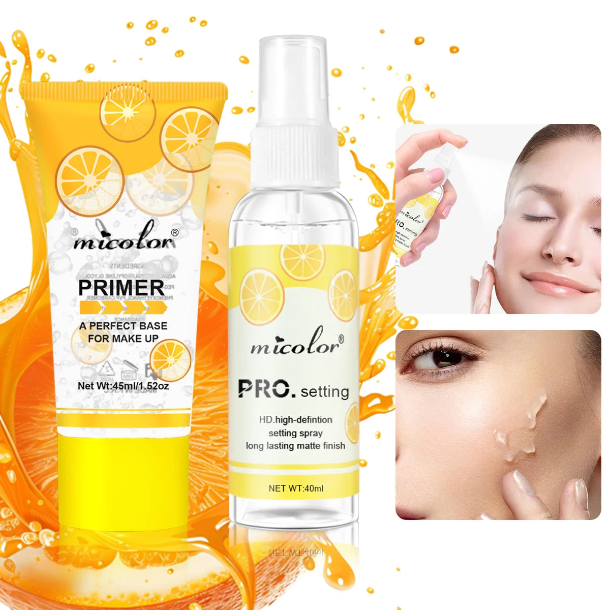 Makeup Set Of Makeup Primer + Setting Spray, Invisible Pore Colour Rendering Hold Makeup, For Base Makeup And Makeup Finishing