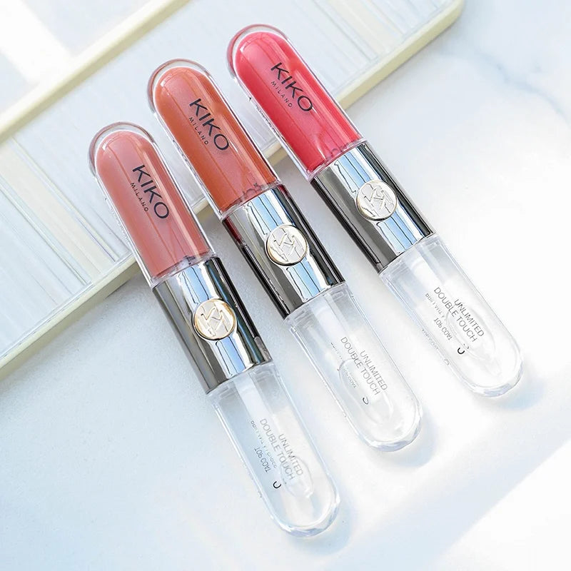 New Double Headed Lipstick Transparent Mirror Lip Gloss Non-Fading Lip sticks Milk Tea Bean Paste Sexy Plump Lip Glaze Makeup