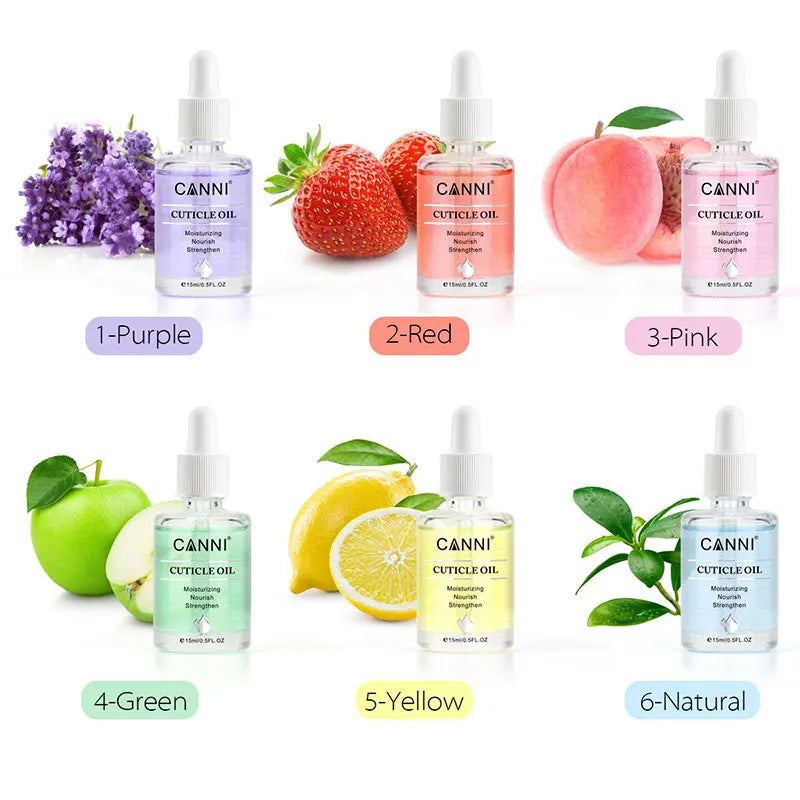 CANNI15ml Cuticle Oil Cuticle Softener New Arrival 6 Flavor Nail Nourish Care Pure Natural Manicure Cuticle Deep Moisturize Oil