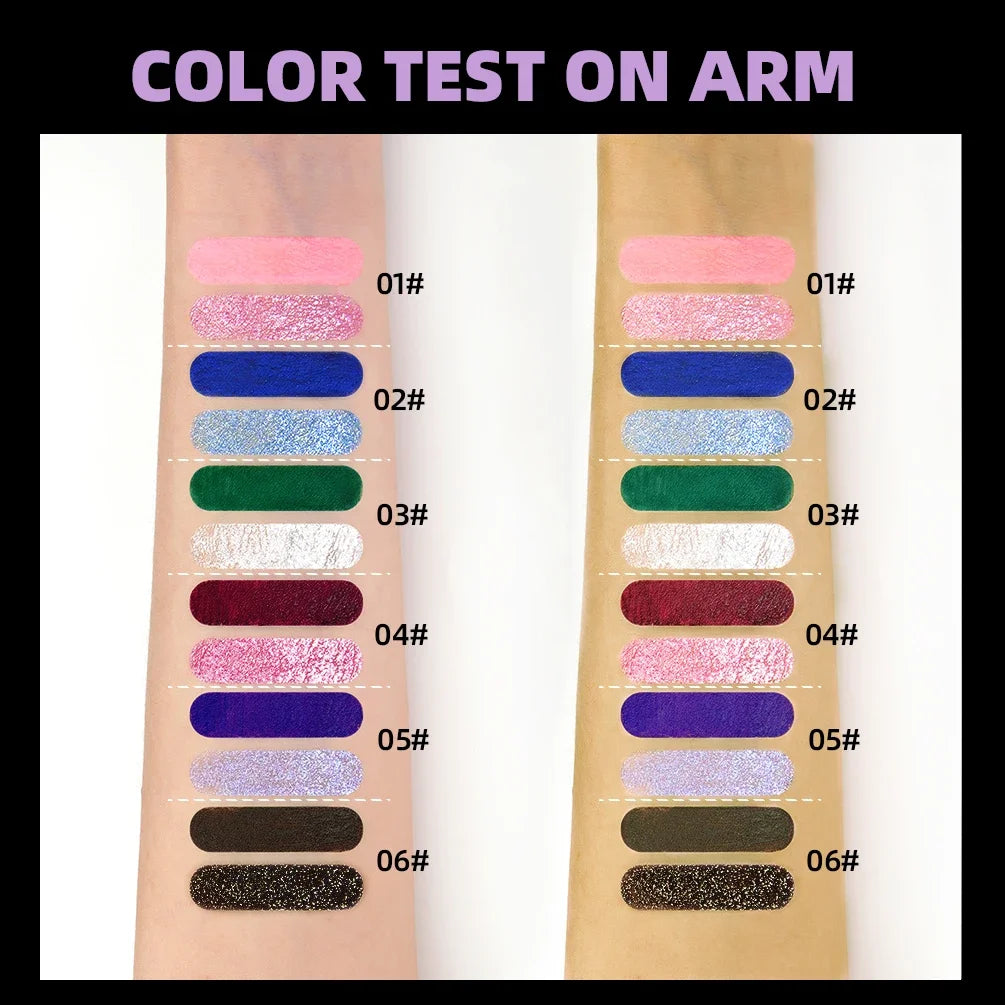 QIBEST 2 In 1 Diamond Glitter Mascara Lasting Colored Mascara Eyelashes Thickening Voluminous Double Ended Waterproof  Mascara