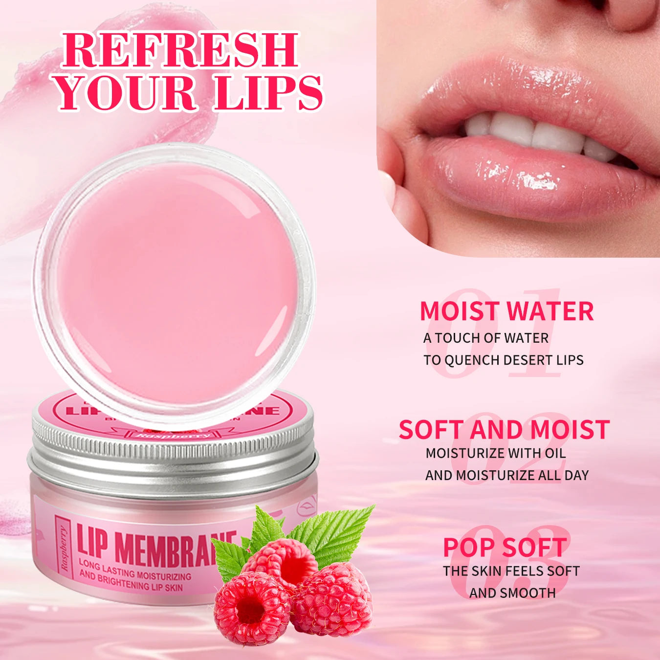 2-piece lip care set raspberry lip scrub 30g deep cleaning lipstick moisturizing gloss moisturizing lips