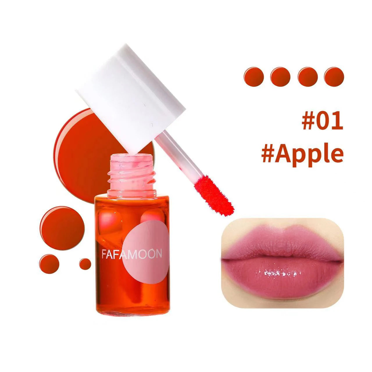 4 colour Fruity Lip Tint Water Gloss Tint, Moisturizing Waterproof Liquid Lipstick, Non-Stick, High Pigment, Long-Lasting Colors
