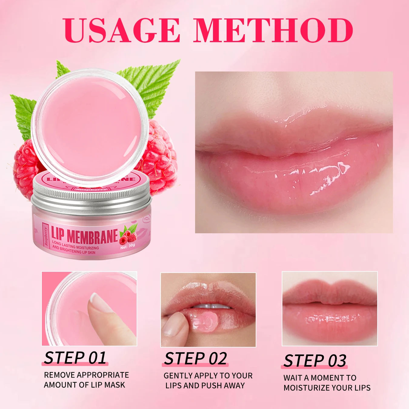 2-piece lip care set raspberry lip scrub 30g deep cleaning lipstick moisturizing gloss moisturizing lips